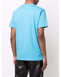 T-shirt à col rond imprimé turquoise Moschino