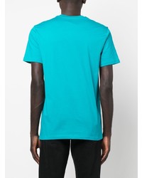 T-shirt à col rond imprimé turquoise Moschino