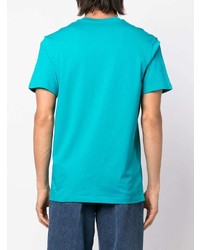 T-shirt à col rond imprimé turquoise Moschino