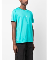 T-shirt à col rond imprimé turquoise Stone Island Shadow Project