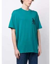 T-shirt à col rond imprimé turquoise Armani Exchange