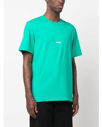 T-shirt à col rond imprimé turquoise MSGM