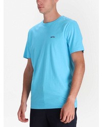 T-shirt à col rond imprimé turquoise BOSS