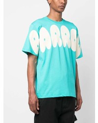 T-shirt à col rond imprimé turquoise BARROW