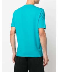 T-shirt à col rond imprimé turquoise Moschino