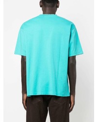 T-shirt à col rond imprimé turquoise Drôle De Monsieur