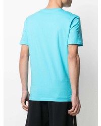 T-shirt à col rond imprimé turquoise Moschino