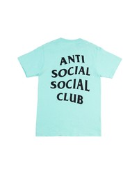 T-shirt à col rond imprimé turquoise Anti Social Social Club