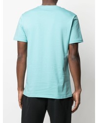 T-shirt à col rond imprimé turquoise Moschino