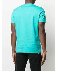 T-shirt à col rond imprimé turquoise Diesel