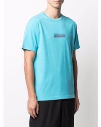 T-shirt à col rond imprimé turquoise Stone Island