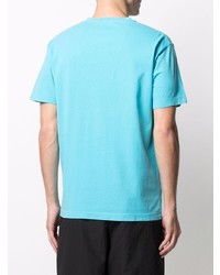 T-shirt à col rond imprimé turquoise Stone Island