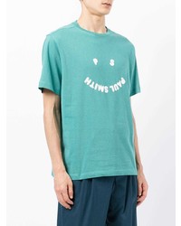 T-shirt à col rond imprimé turquoise PS Paul Smith