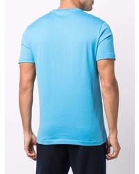 T-shirt à col rond imprimé turquoise Versace