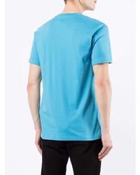 T-shirt à col rond imprimé turquoise Moschino