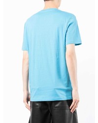 T-shirt à col rond imprimé turquoise Moschino