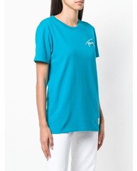 T-shirt à col rond imprimé turquoise Tommy Jeans