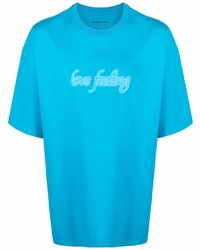T-shirt à col rond imprimé turquoise Martine Rose