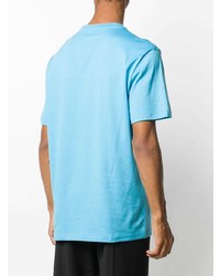 T-shirt à col rond imprimé turquoise Versace