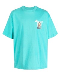 T-shirt à col rond imprimé turquoise Musium Div.