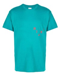 T-shirt à col rond imprimé turquoise Pablo
