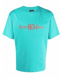 T-shirt à col rond imprimé turquoise PACCBET