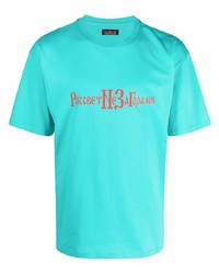 T-shirt à col rond imprimé turquoise PACCBET