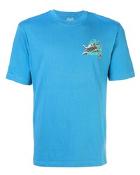 T-shirt à col rond imprimé turquoise Palace