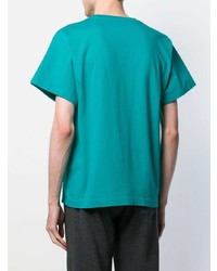 T-shirt à col rond imprimé turquoise PACCBET