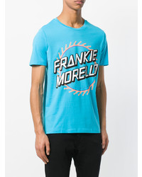 T-shirt à col rond imprimé turquoise Frankie Morello