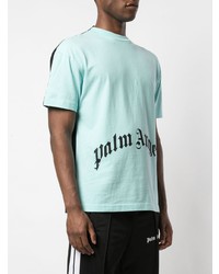 T-shirt à col rond imprimé turquoise Palm Angels