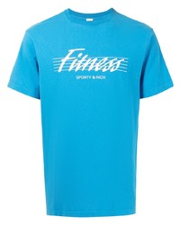 T-shirt à col rond imprimé turquoise Sporty & Rich
