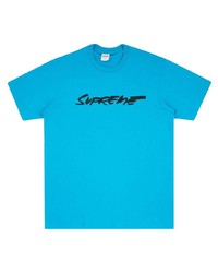 T-shirt à col rond imprimé turquoise Supreme