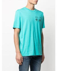 T-shirt à col rond imprimé turquoise Diesel