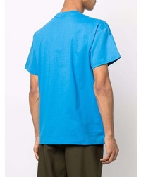 T-shirt à col rond imprimé turquoise Jacquemus