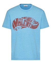 T-shirt à col rond imprimé turquoise Valentino Garavani