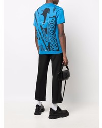 T-shirt à col rond imprimé turquoise Givenchy
