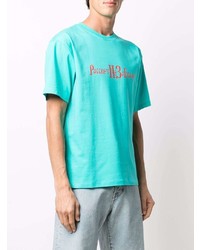 T-shirt à col rond imprimé turquoise PACCBET