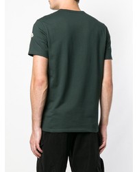 T-shirt à col rond imprimé vert foncé Moncler