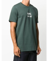 T-shirt à col rond imprimé vert foncé A.P.C.