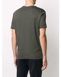 T-shirt à col rond imprimé vert foncé Emporio Armani