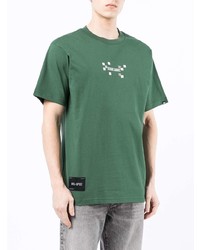 T-shirt à col rond imprimé vert foncé Izzue