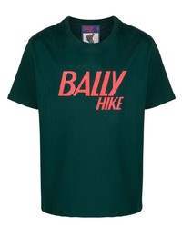 T-shirt à col rond imprimé vert foncé Bally