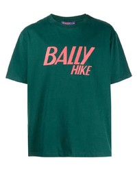 T-shirt à col rond imprimé vert foncé Bally