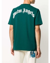 T-shirt à col rond imprimé vert foncé Palm Angels