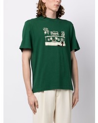 T-shirt à col rond imprimé vert foncé Carne Bollente