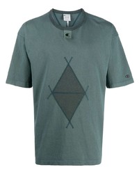 T-shirt à col rond imprimé vert foncé Champion