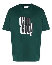 T-shirt à col rond imprimé vert foncé Chocoolate