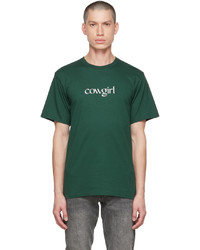 T-shirt à col rond imprimé vert foncé Cowgirl Blue Co