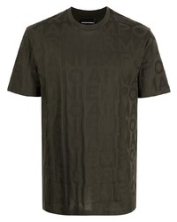 T-shirt à col rond imprimé vert foncé Emporio Armani